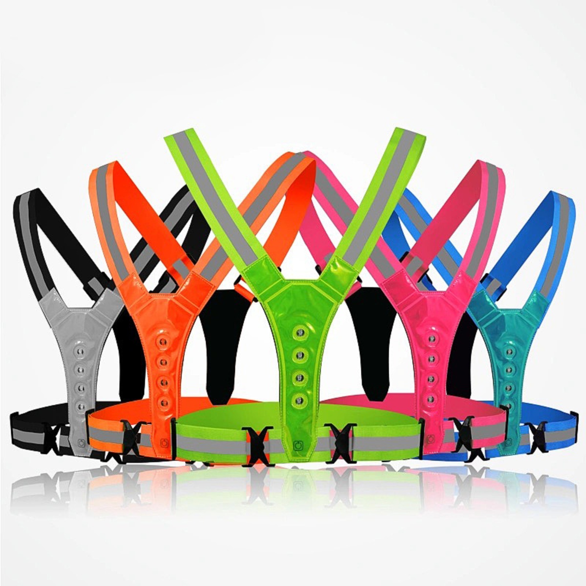 Running Gear Essential - Colete de segurança LED ajustável para