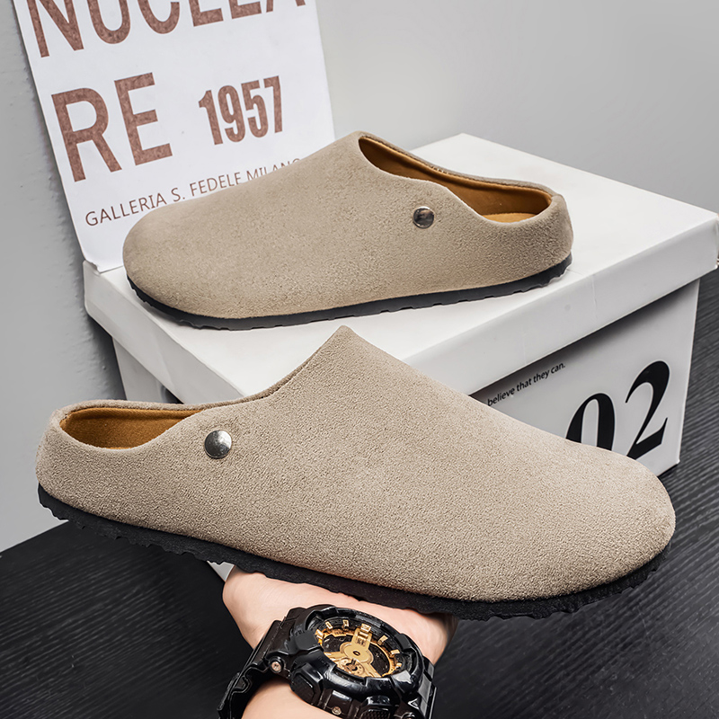 Chinelos de Couro Suede para H - Insole Arch Support avaliação e preço