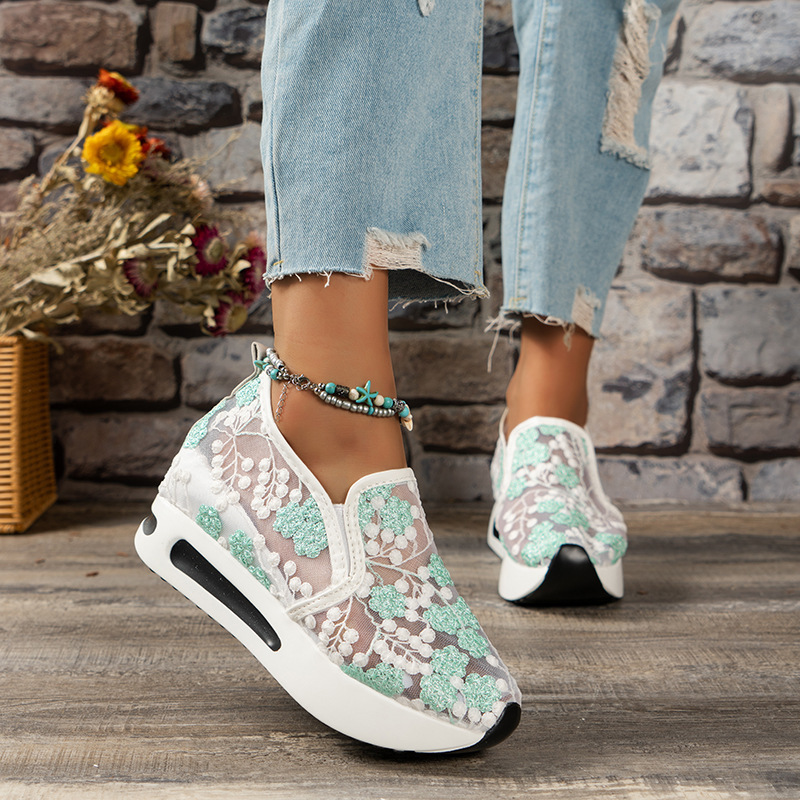 Sapatilhas de renda plataforma - Running Gear For Women avaliação e preço